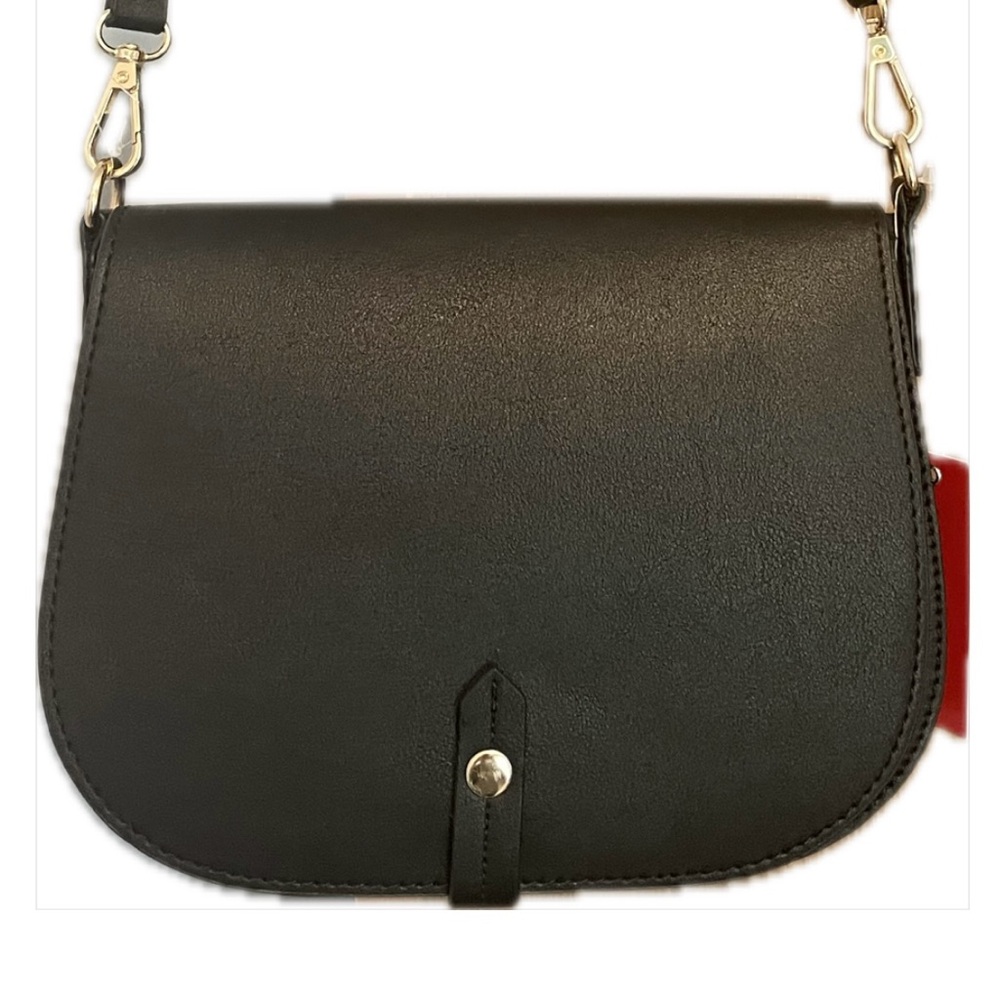 Kelly & Katie Black Crossbody Bag with Gold-Tone Accents